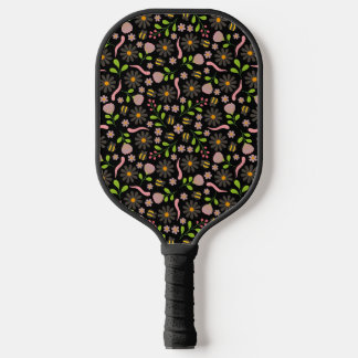 Natuur geïnspireerde bloemen en beestjes pickleball paddle