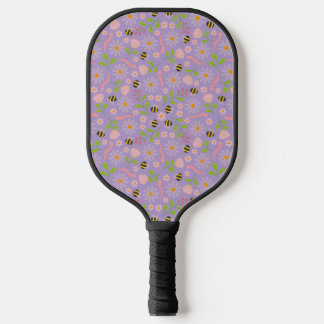 Natuur geïnspireerde bloemen en beestjes pickleball paddle