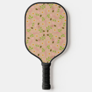 Natuur geïnspireerde bloemen en beestjes pickleball paddle