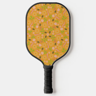 Natuur geïnspireerde bloemen en beestjes pickleball paddle