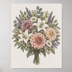 Natuur geïnspireerde decoratieve kunstprint poster