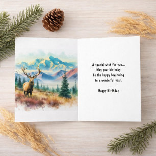 Natuur geïnspireerde Eland Wilde Verjaardagskaart Kaart