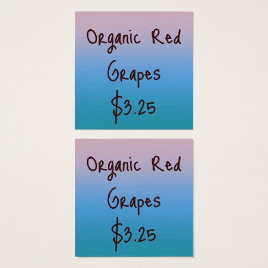 Natuur Geïnspireerde Gradient Prijs Labels Vierkante Visitekaartjes (Voorkant /achterkant)
