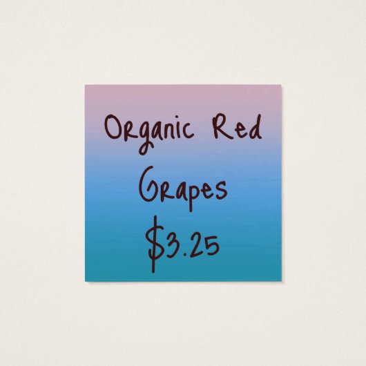 Natuur Geïnspireerde Gradient Prijs Labels Vierkante Visitekaartjes (Achterkant)