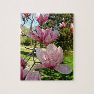 Natuur-geïnspireerde roze schotel Magnolia Bloom Legpuzzel