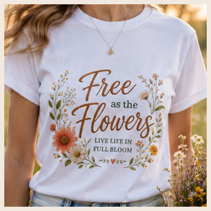 Natuur geïnspireerde zachte vrouwelijke grafische t-shirt