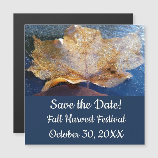 Natuur gele leder in de herfst, bevroren (Voorkant / Achterkant)