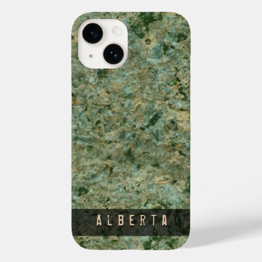Natuur Geologie Green Rock Textuur Custom Name Case-Mate iPhone Case (Achterkant)