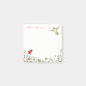 Natuur Girl Hummingbird Ladybug Garden Monogrammed Post-it® Notes (Voorkant)