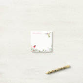 Natuur Girl Hummingbird Ladybug Garden Monogrammed Post-it® Notes (Op bureau)