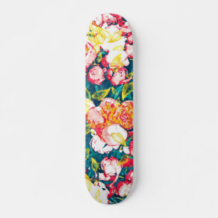 Natuur glimlacht in bloemen skateboard