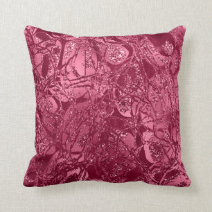 Natuur Glitter Abstract Roze Snoep Burgundy Kussen