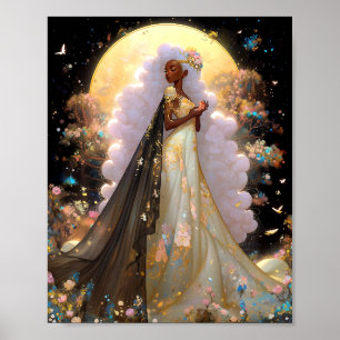 Natuur Godin Afro-Amerikaanse Fantasy Art Poster