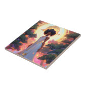 Natuur Godin Afro-Amerikaanse Fantasy Art Tegeltje (Zijkant)
