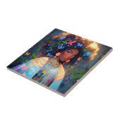 Natuur Godin Afro-Amerikaanse Fantasy Art Tegeltje (Zijkant)