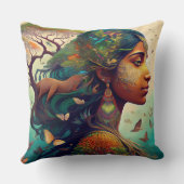 Natuur Godin Kunst Kussen (Achterkant)