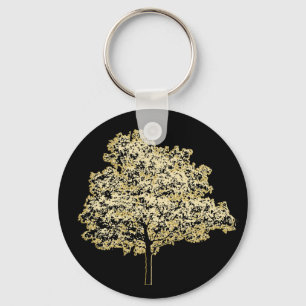 Natuur Golden Tree Originele kunst Sleutelhanger