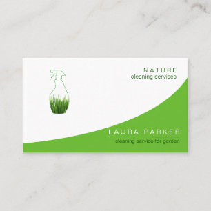 Natuur Green Grass Spray Bottle Cleaning Service Visitekaartje
