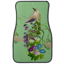 Natuur Greenery Waterverf Floral Bird Lila Bloom