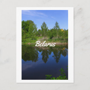 Natuur Groene Bomen Blauwmeer Wit-Rusland Briefkaart