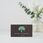 Natuur groene bomen Logo hout Visitekaartje (Staand voorkant)