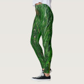 Natuur groene grasbladeren leggings (Links)