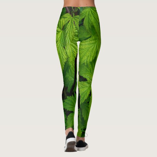 Natuur groene wijnstokken leggings (Achterkant)