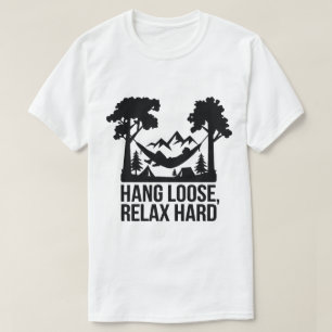 Natuur Hangmat Camping Relaxing Silhouette Art T-shirt