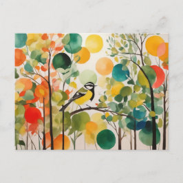 Natuur Harmony Waterverf Springtime Forest Bird Briefkaart