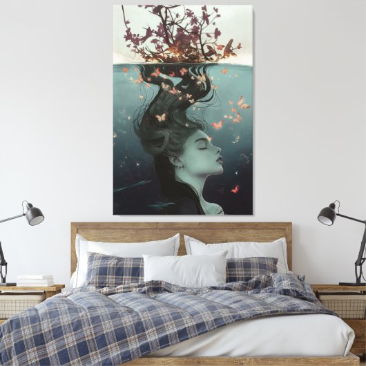 Natuur heks canvas afdruk (Insitu (Slaapkamer))