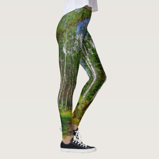 Natuur hemellandschap groene bosboombomen leggings (Rechts)