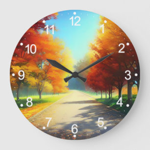 Natuur herfstbomen in het bos grote klok