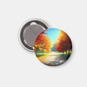 Natuur herfstbomen in het bos magneet (Voorkant / Achterkant)