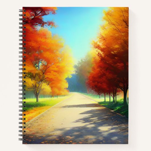 Natuur herfstbomen in het bos notitieboek (Voorkant)