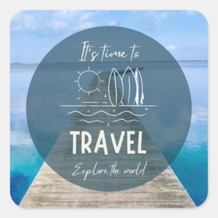 Natuur Het is tijd om Quote te reizen Vierkante Sticker