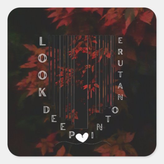 Natuur houdt van modern vierkante sticker (Voorkant)