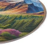 Natuur houtsnede van landschap / zeegezicht / skys snijplank (Hoek)