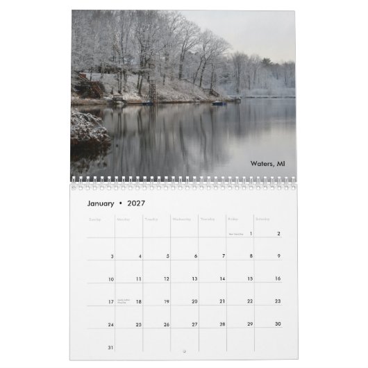 Natuur in Michigan Calendar Kalender (Jan 2027)