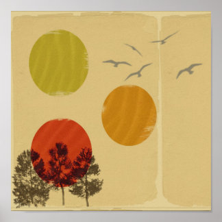 Natuur in Retro Poster