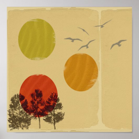 Natuur in Retro Poster (Voorkant)