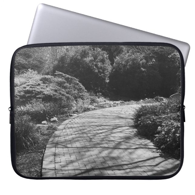 Natuur in zwart-wit laptop sleeve (Voorkant)