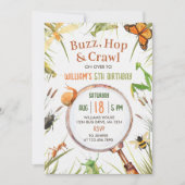 Natuur Insect Bugs verjaardagsfeestje Kaart (Voorkant)