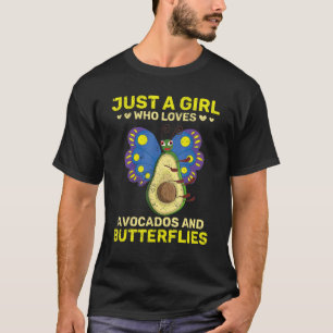 Natuur Insectendier Leuke avocado meisjes vlinder T-shirt