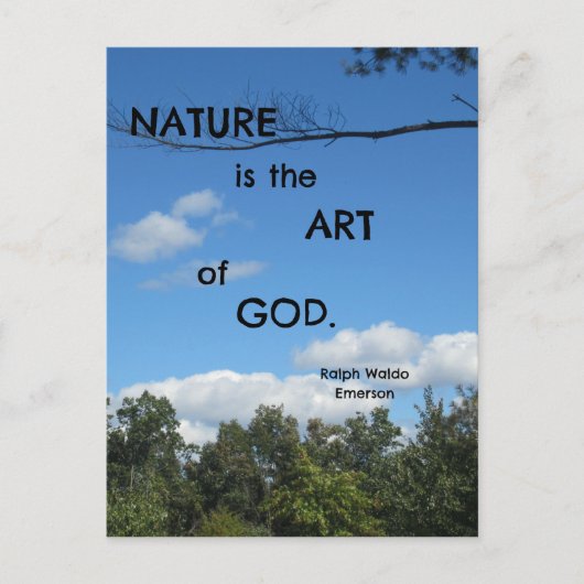 Natuur is de kunst van God. Briefkaart (Voorkant)