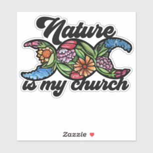 Natuur is mijn Kerk Triple Moon Green Witch Sticker
