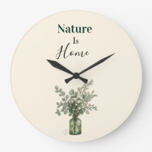 Natuur is Thuis Botanische Bloemenkunst Wandklok