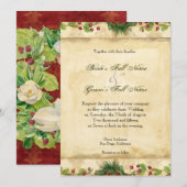 Natuur Kerstmis Magnolia Wreath n Pine Boughs Kaart (Voorkant / Achterkant)