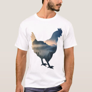 Natuur kip silhouet Boerderij hen T-shirt