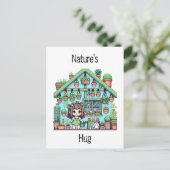 Natuur knuffel | Schattige Plant liefhebbers Pixel Briefkaart (Staand voorkant)