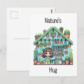 Natuur knuffel | Schattige Plant liefhebbers Pixel Briefkaart (Voorkant / Achterkant)